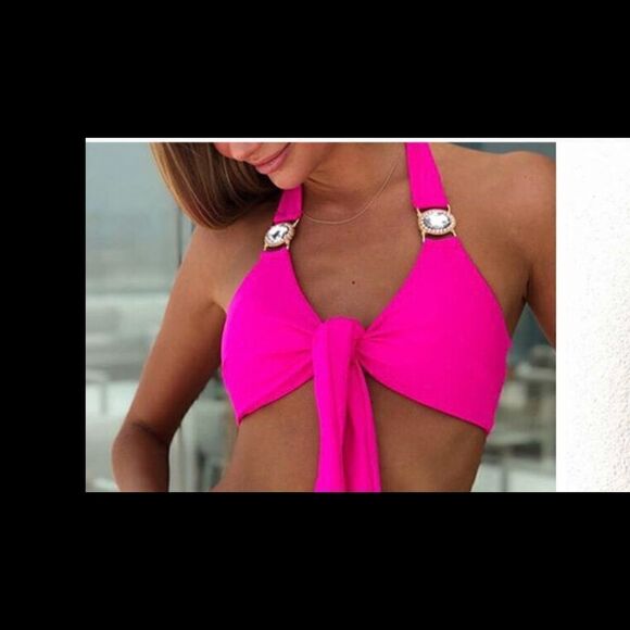 New never used Shiny rhinestone pink bikini - Picture 7 of 16